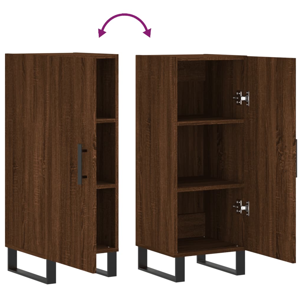 Sideboard Braun Eichen-Optik 34,5x34x90 cm Holzwerkstoff - Pazzar.ch