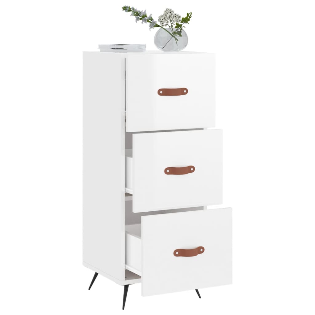 Sideboard Hochglanz-Weiß 34,5x34x90 cm Holzwerkstoff - Pazzar.ch