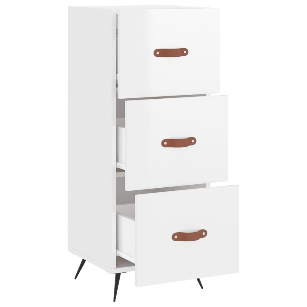 Sideboard Hochglanz-Weiß 34,5x34x90 cm Holzwerkstoff - Pazzar.ch