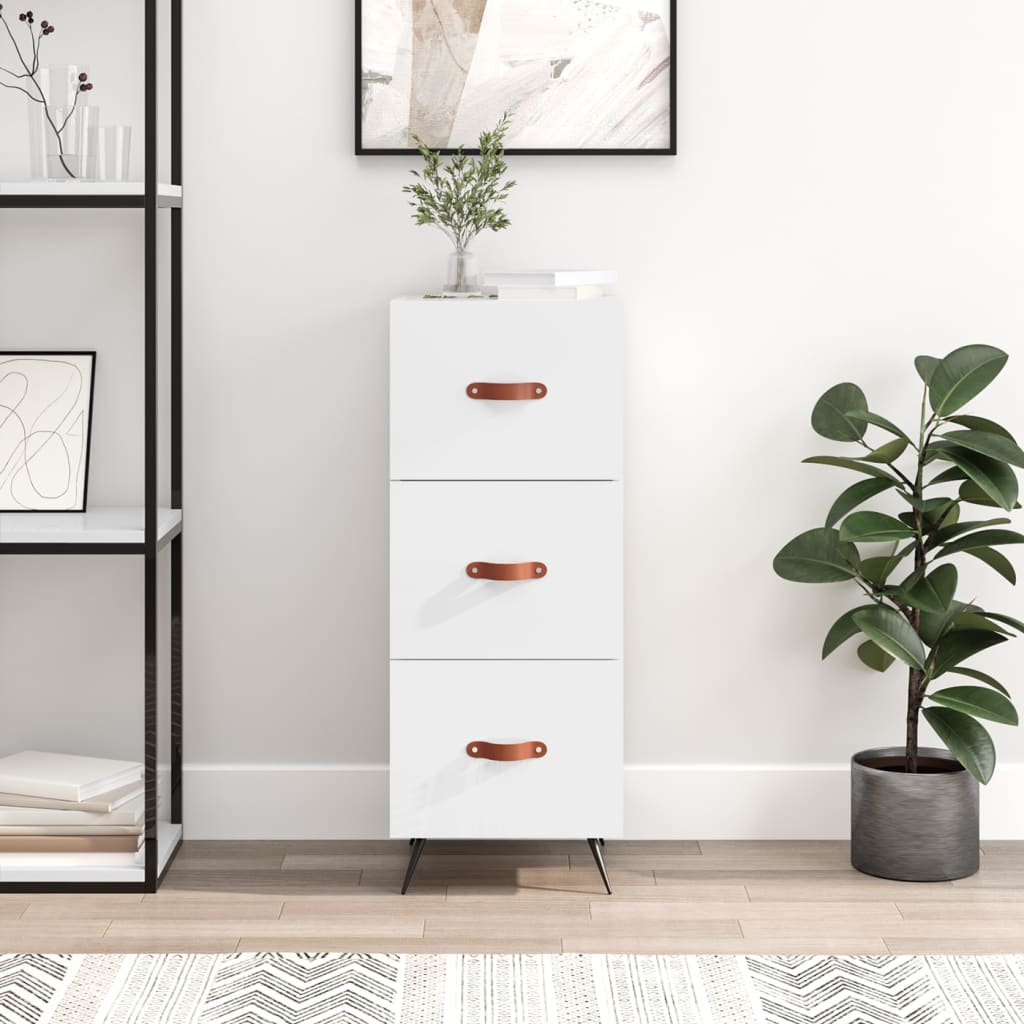 Sideboard Hochglanz-Weiß 34,5x34x90 cm Holzwerkstoff - Pazzar.ch