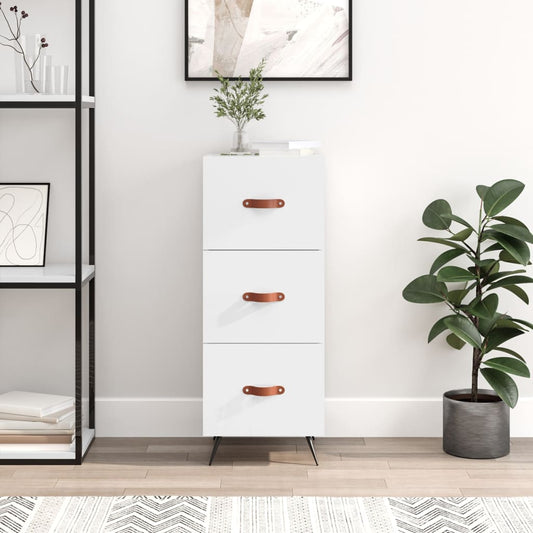 Sideboard Hochglanz-Weiß 34,5x34x90 cm Holzwerkstoff - Pazzar.ch