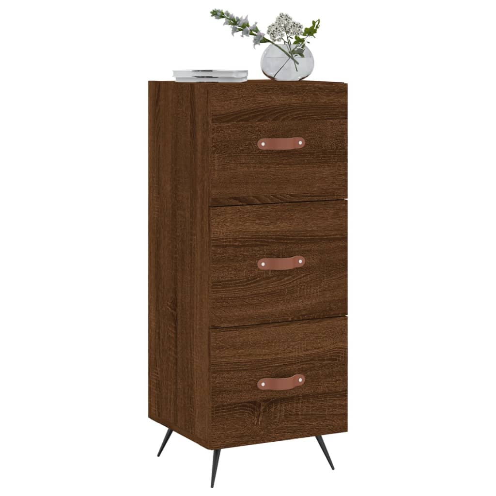 Sideboard Braun Eichen-Optik 34,5x34x90 cm Holzwerkstoff - Pazzar.ch