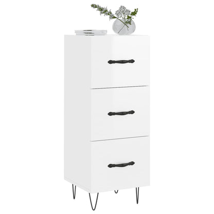 Sideboard Hochglanz-Weiß 34,5x34x90 cm Holzwerkstoff - Pazzar.ch