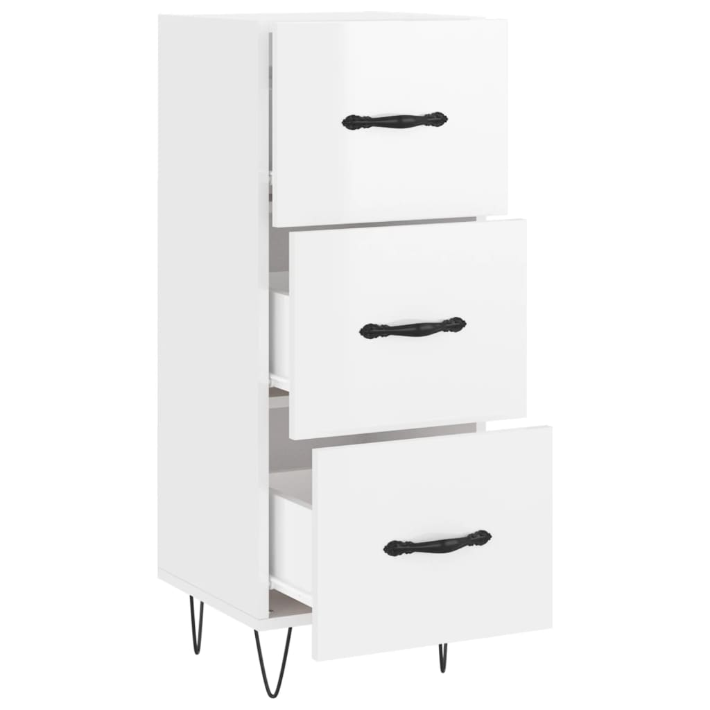 Sideboard Hochglanz-Weiß 34,5x34x90 cm Holzwerkstoff - Pazzar.ch