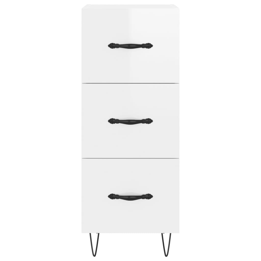Sideboard Hochglanz-Weiß 34,5x34x90 cm Holzwerkstoff - Pazzar.ch