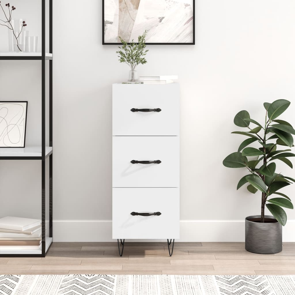 Sideboard Hochglanz-Weiß 34,5x34x90 cm Holzwerkstoff - Pazzar.ch