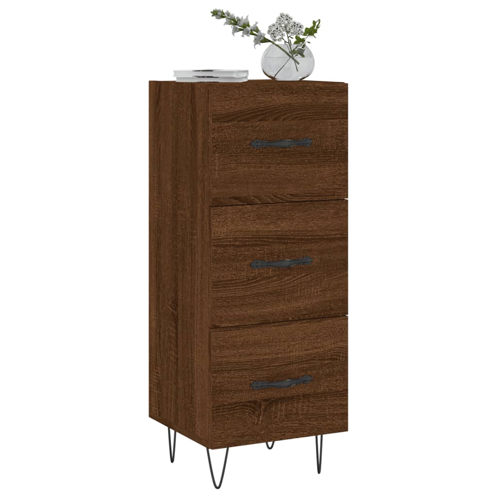 Sideboard Braun Eichen-Optik 34,5x34x90 cm Holzwerkstoff - Pazzar.ch