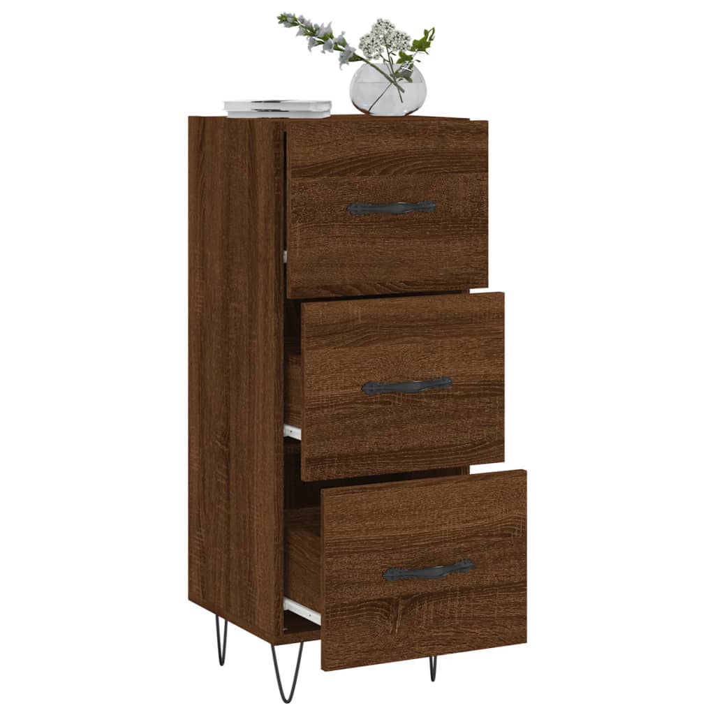 Sideboard Braun Eichen-Optik 34,5x34x90 cm Holzwerkstoff - Pazzar.ch