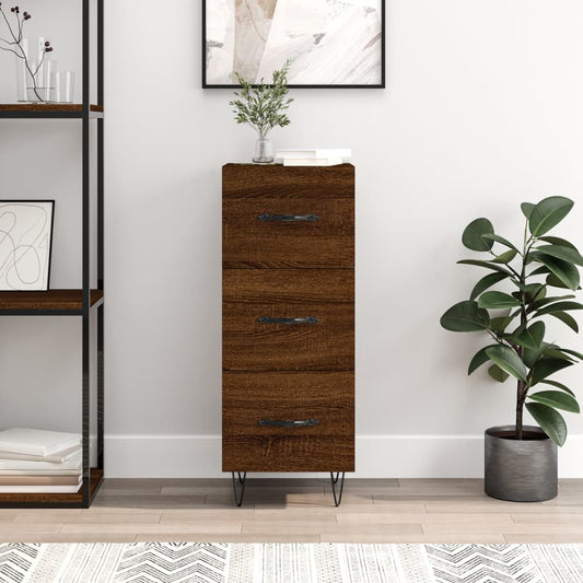 Sideboard Braun Eichen-Optik 34,5x34x90 cm Holzwerkstoff - Pazzar.ch