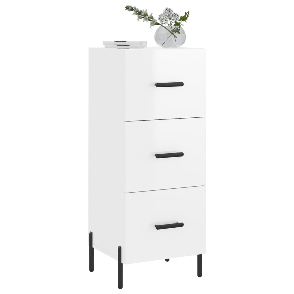 Sideboard Hochglanz-Weiß 34,5x34x90 cm Holzwerkstoff - Pazzar.ch