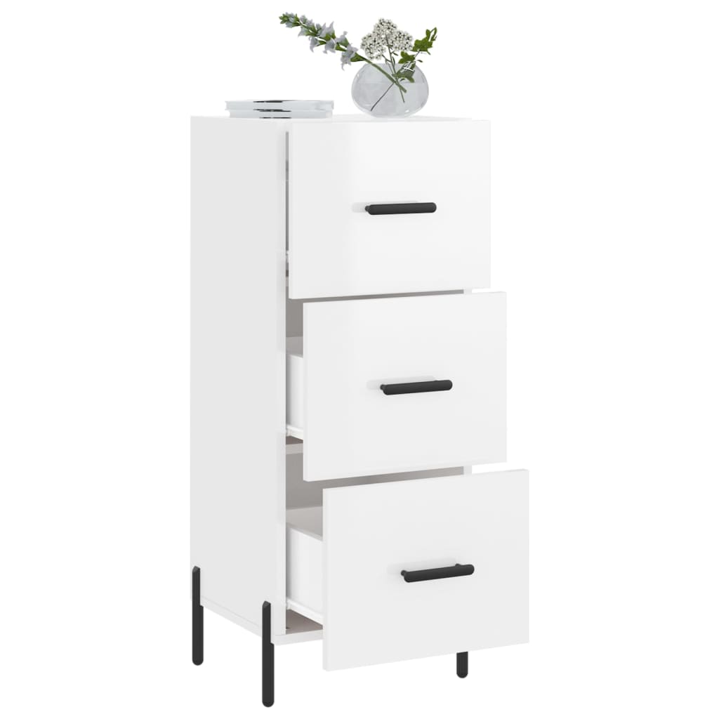 Sideboard Hochglanz-Weiß 34,5x34x90 cm Holzwerkstoff - Pazzar.ch