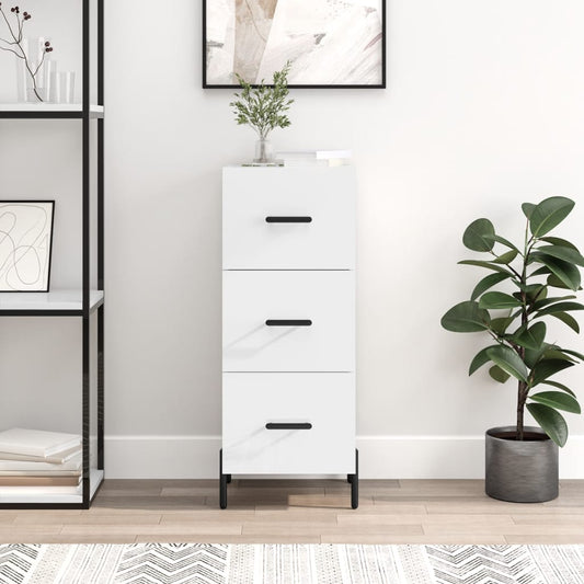 Sideboard Hochglanz-Weiß 34,5x34x90 cm Holzwerkstoff - Pazzar.ch