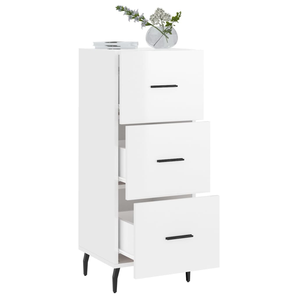 Sideboard Hochglanz-Weiß 34,5x34x90 cm Holzwerkstoff - Pazzar.ch