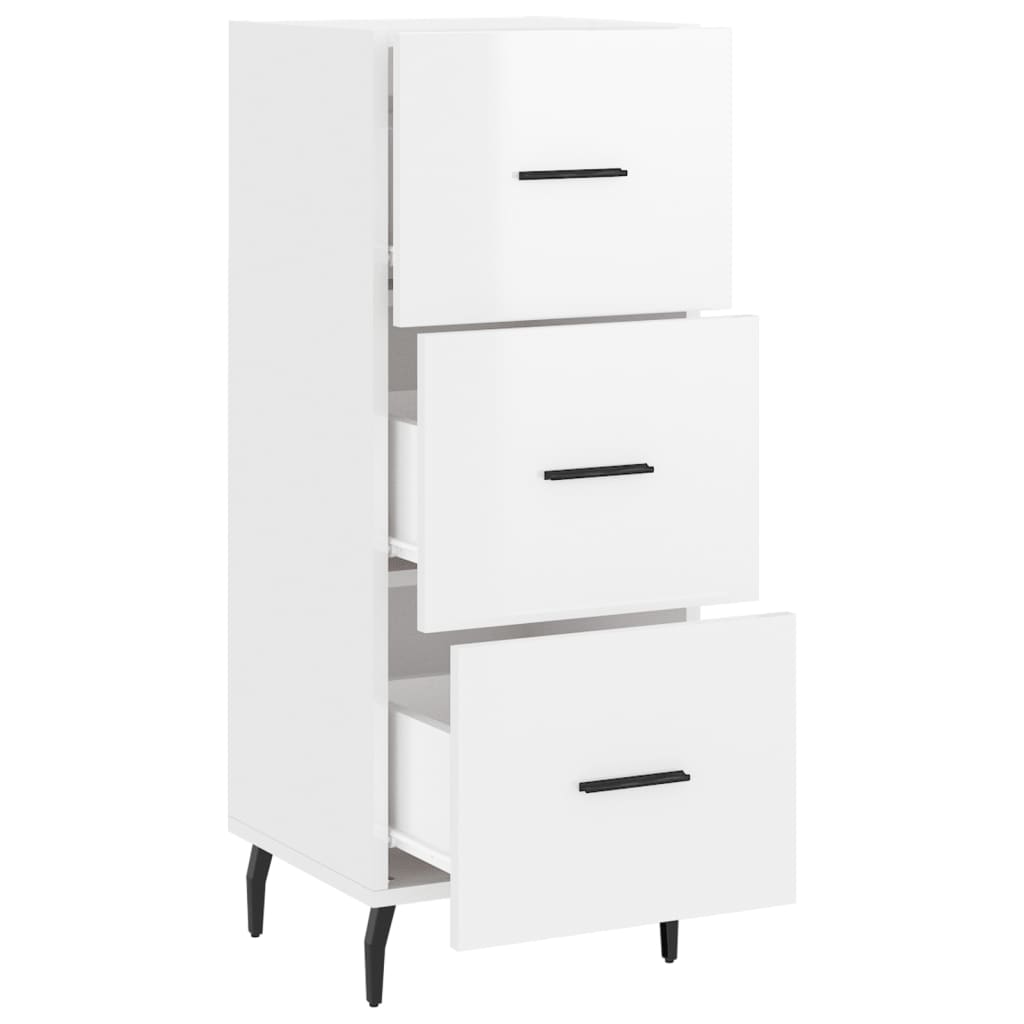 Sideboard Hochglanz-Weiß 34,5x34x90 cm Holzwerkstoff - Pazzar.ch