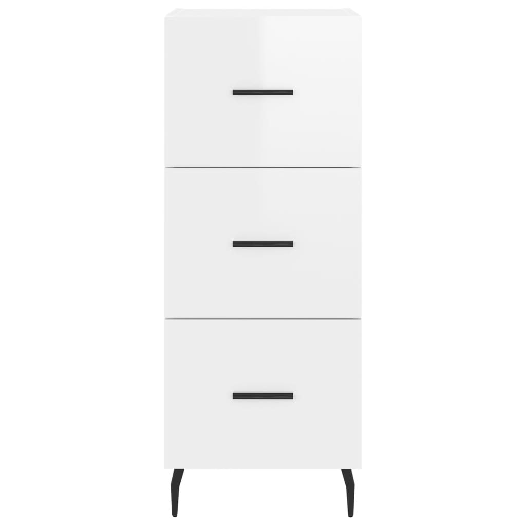 Sideboard Hochglanz-Weiß 34,5x34x90 cm Holzwerkstoff - Pazzar.ch