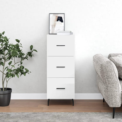 Sideboard Hochglanz-Weiß 34,5x34x90 cm Holzwerkstoff - Pazzar.ch