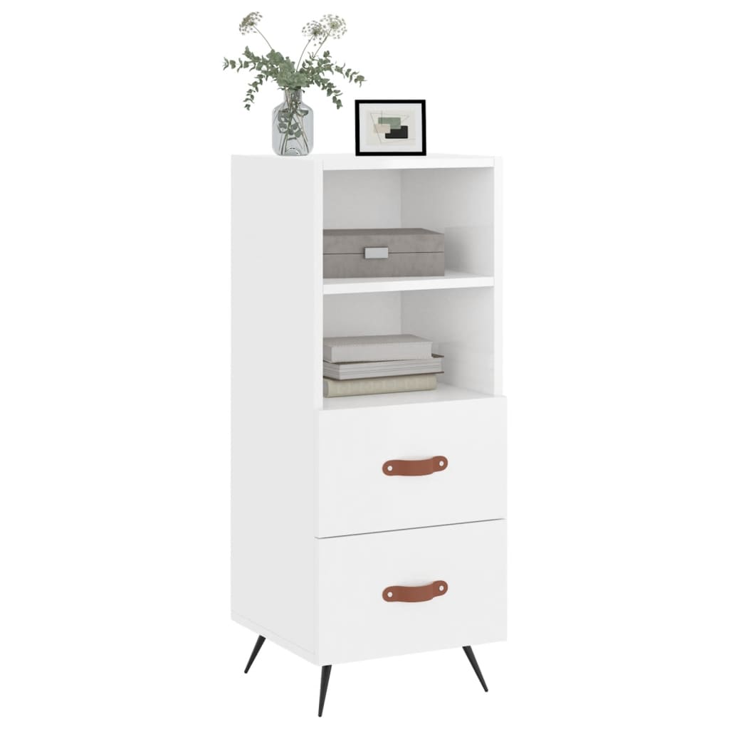 Sideboard Hochglanz-Weiß 34,5x34x90 cm Holzwerkstoff - Pazzar.ch
