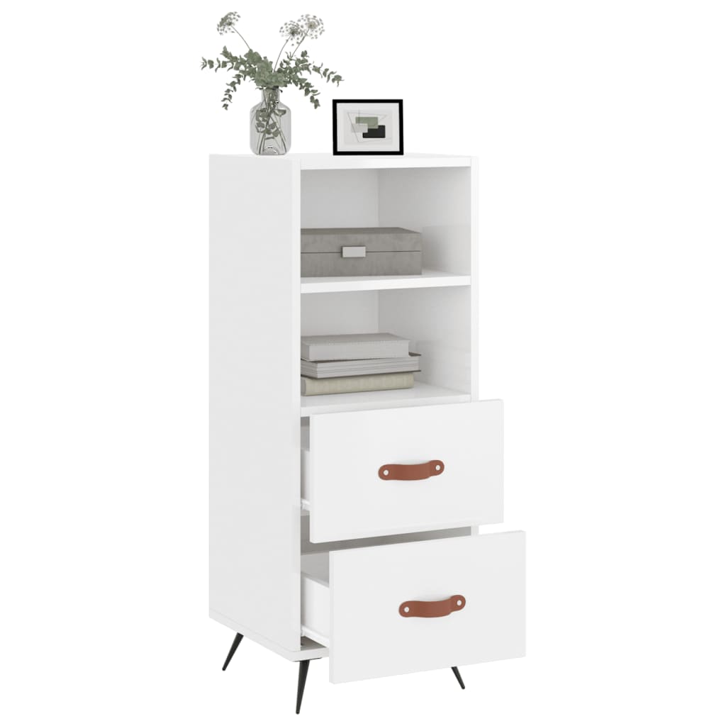 Sideboard Hochglanz-Weiß 34,5x34x90 cm Holzwerkstoff - Pazzar.ch
