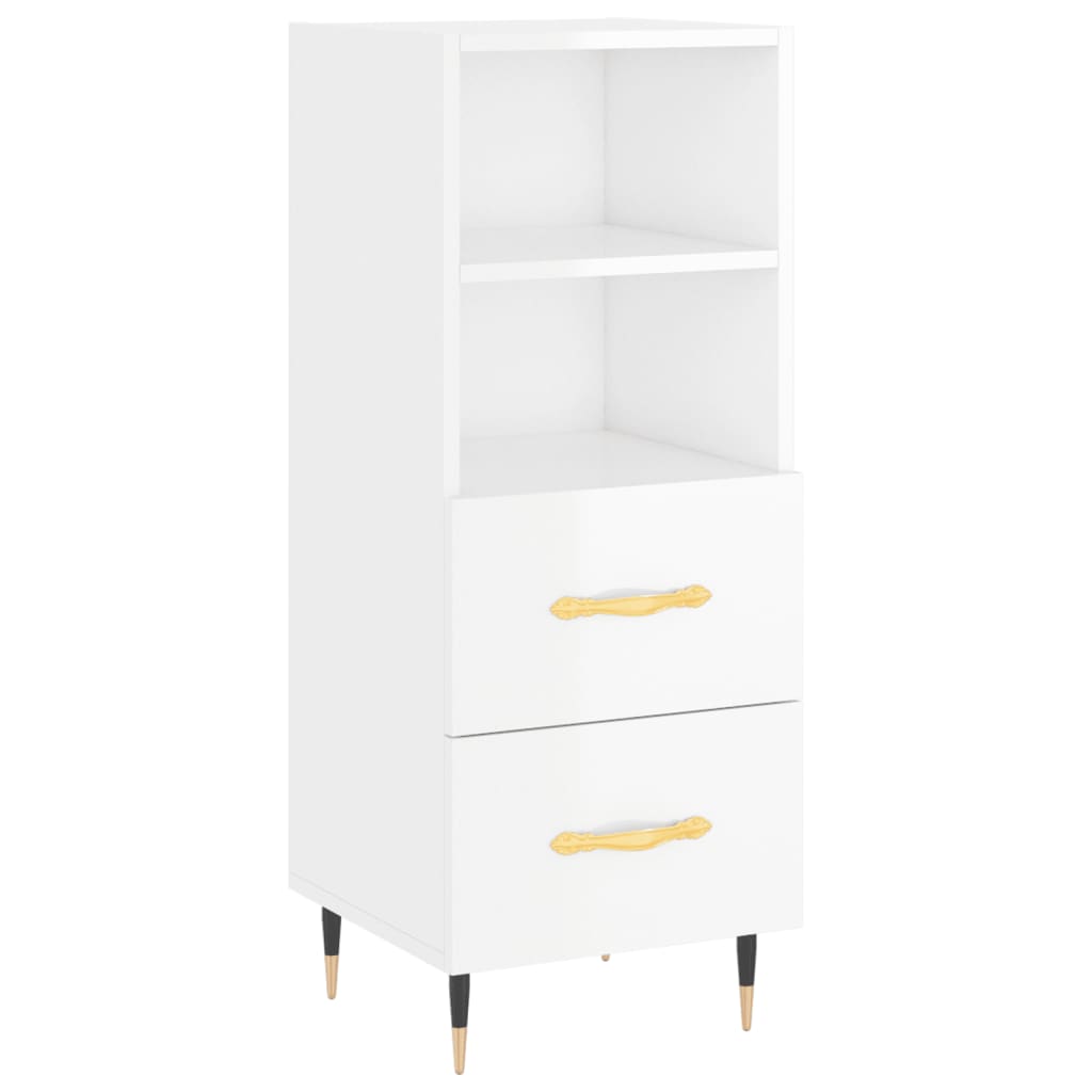 Sideboard Hochglanz-Weiß 34,5x34x90 cm Holzwerkstoff - Pazzar.ch