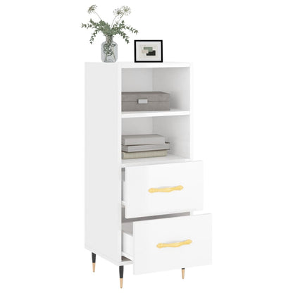 Sideboard Hochglanz-Weiß 34,5x34x90 cm Holzwerkstoff - Pazzar.ch