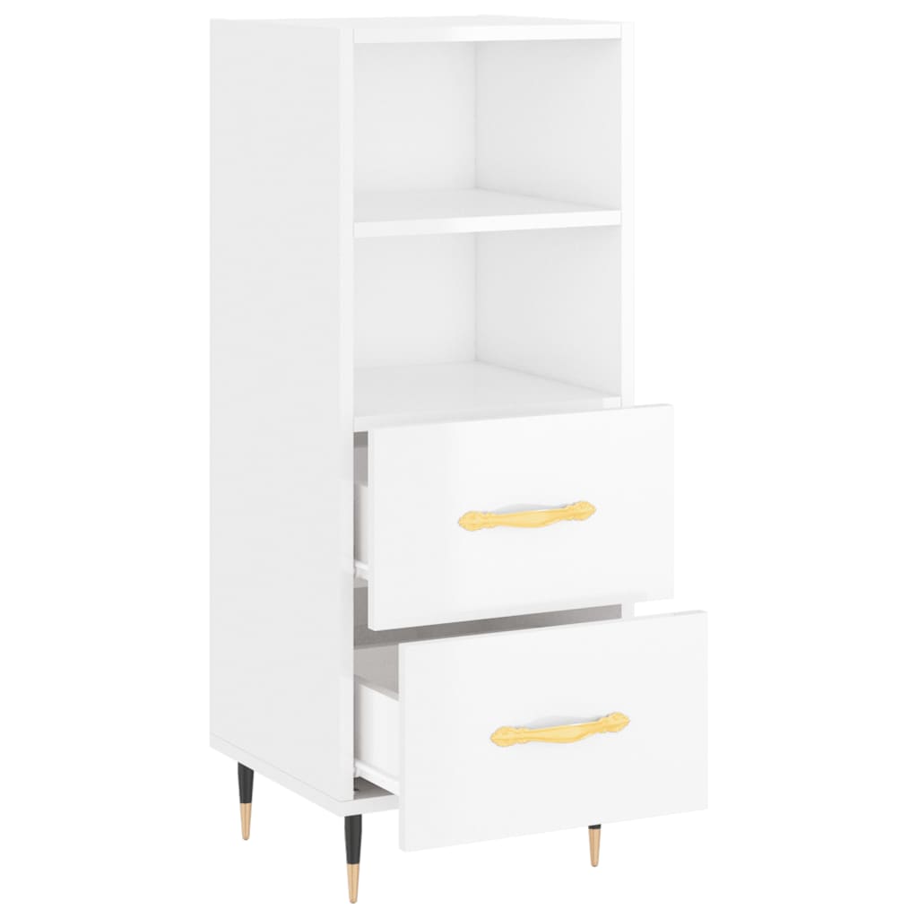 Sideboard Hochglanz-Weiß 34,5x34x90 cm Holzwerkstoff - Pazzar.ch