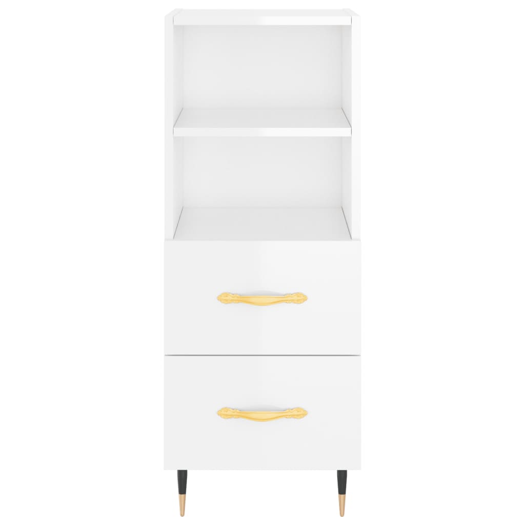 Sideboard Hochglanz-Weiß 34,5x34x90 cm Holzwerkstoff - Pazzar.ch