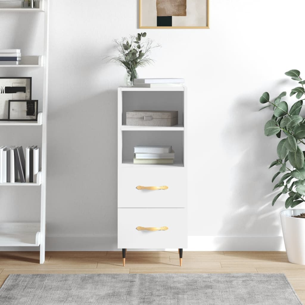 Sideboard Hochglanz-Weiß 34,5x34x90 cm Holzwerkstoff - Pazzar.ch