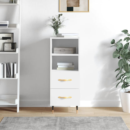 Sideboard Hochglanz-Weiß 34,5x34x90 cm Holzwerkstoff - Pazzar.ch
