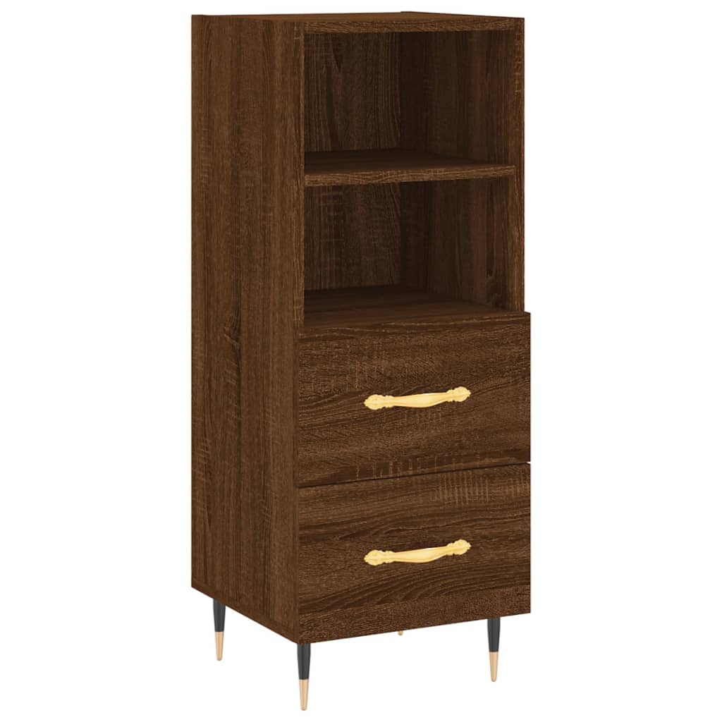 Sideboard Braun Eichen-Optik 34,5x34x90 cm Holzwerkstoff - Pazzar.ch