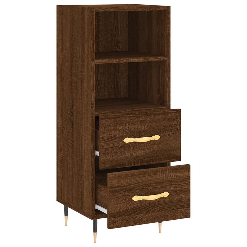 Sideboard Braun Eichen-Optik 34,5x34x90 cm Holzwerkstoff - Pazzar.ch
