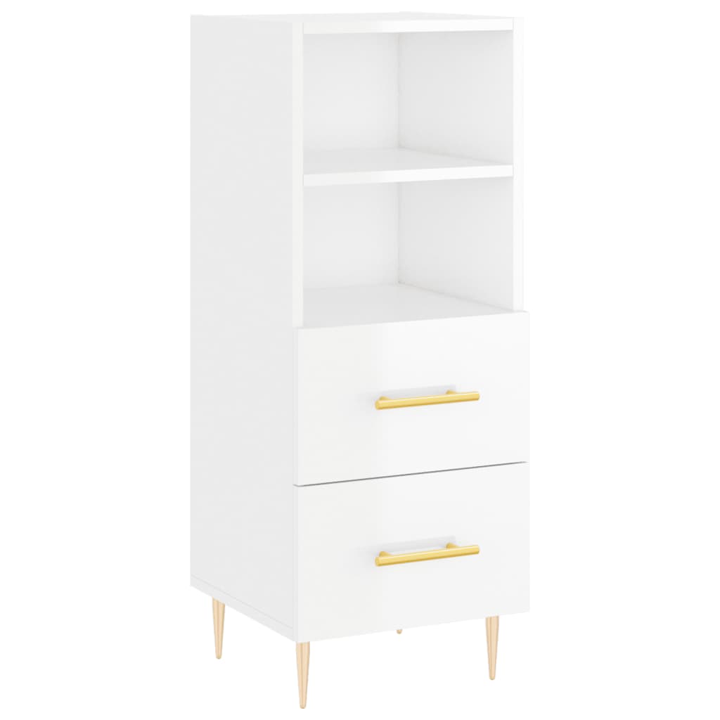 Sideboard Hochglanz-Weiß 34,5x34x90 cm Holzwerkstoff - Pazzar.ch