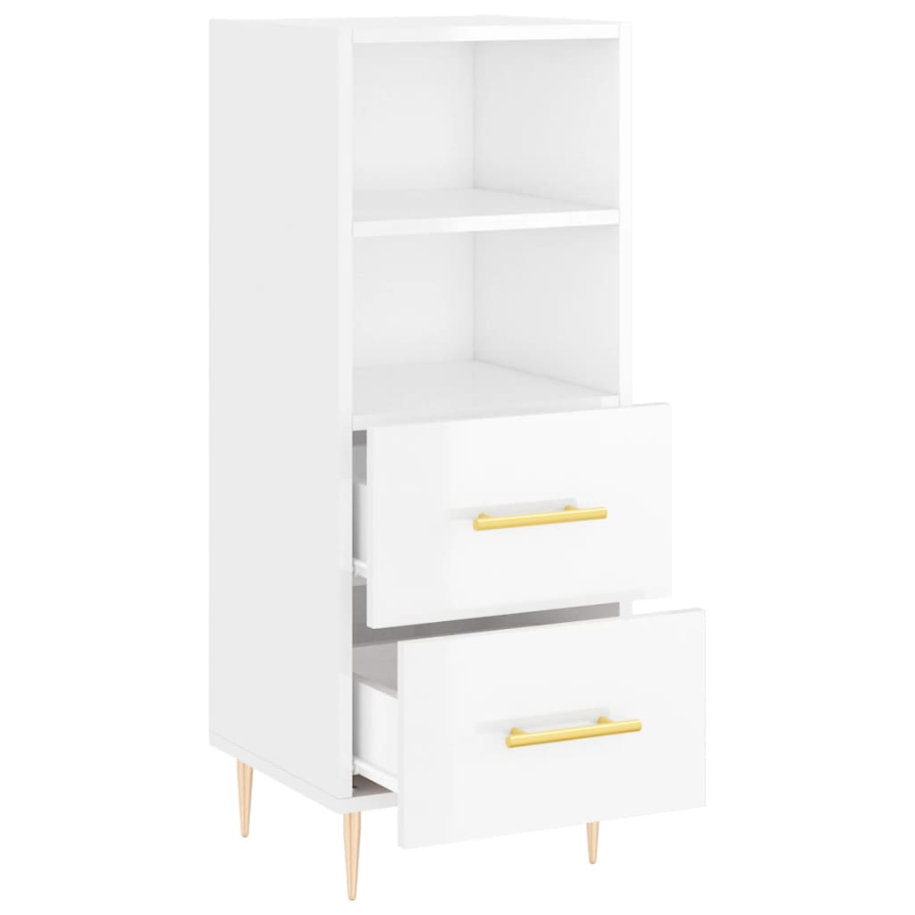 Sideboard Hochglanz-Weiß 34,5x34x90 cm Holzwerkstoff - Pazzar.ch