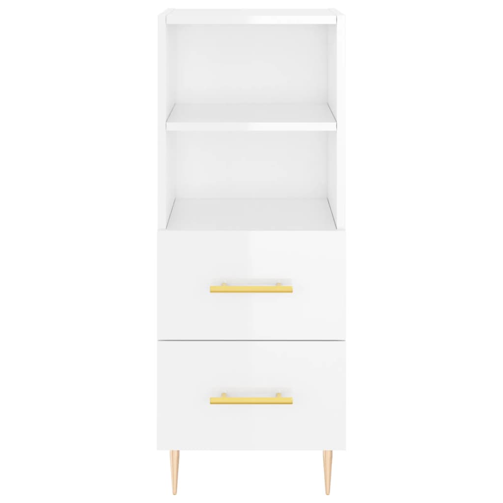 Sideboard Hochglanz-Weiß 34,5x34x90 cm Holzwerkstoff - Pazzar.ch