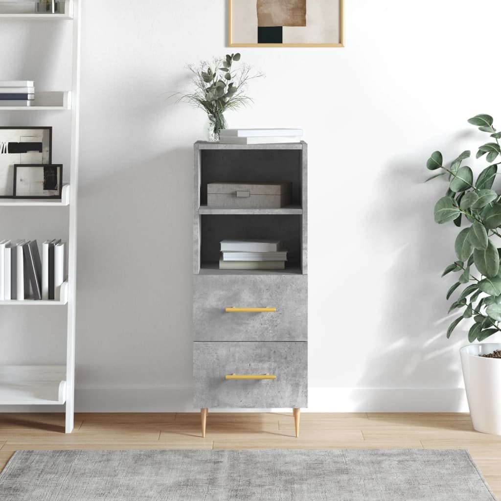 Sideboard Betongrau 34,5x34x90 cm Holzwerkstoff - Pazzar.ch