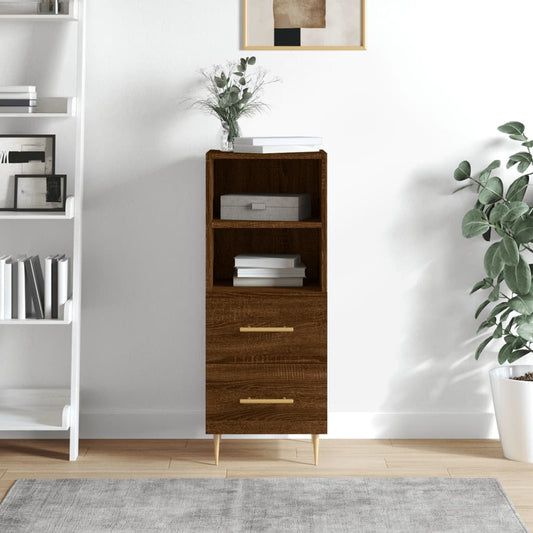 Sideboard Braun Eichen-Optik 34,5x34x90 cm Holzwerkstoff - Pazzar.ch