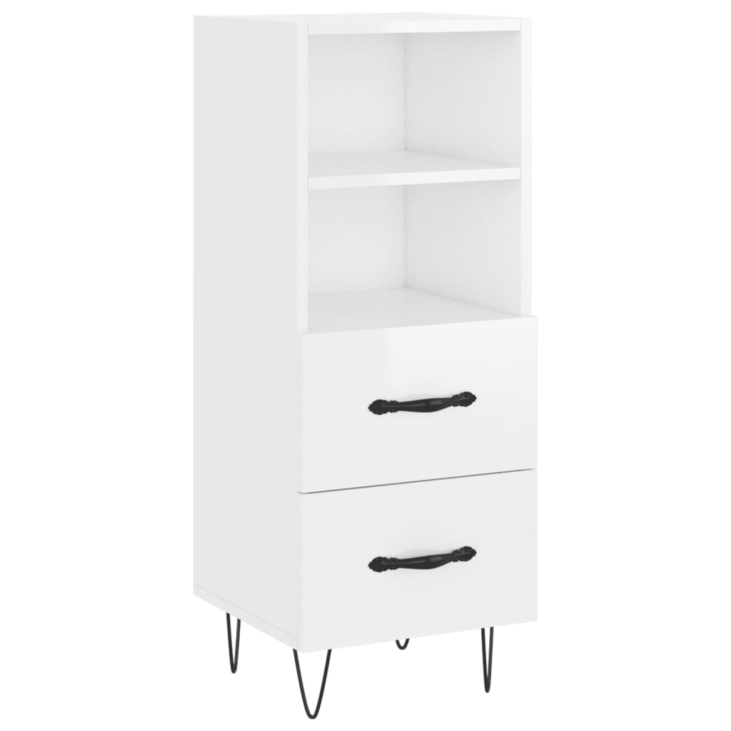 Sideboard Hochglanz-Weiß 34,5x34x90 cm Holzwerkstoff - Pazzar.ch