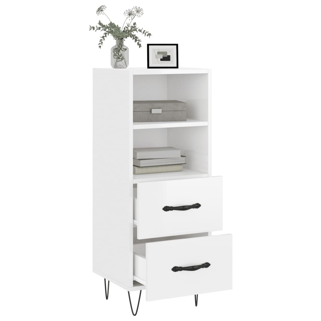 Sideboard Hochglanz-Weiß 34,5x34x90 cm Holzwerkstoff - Pazzar.ch