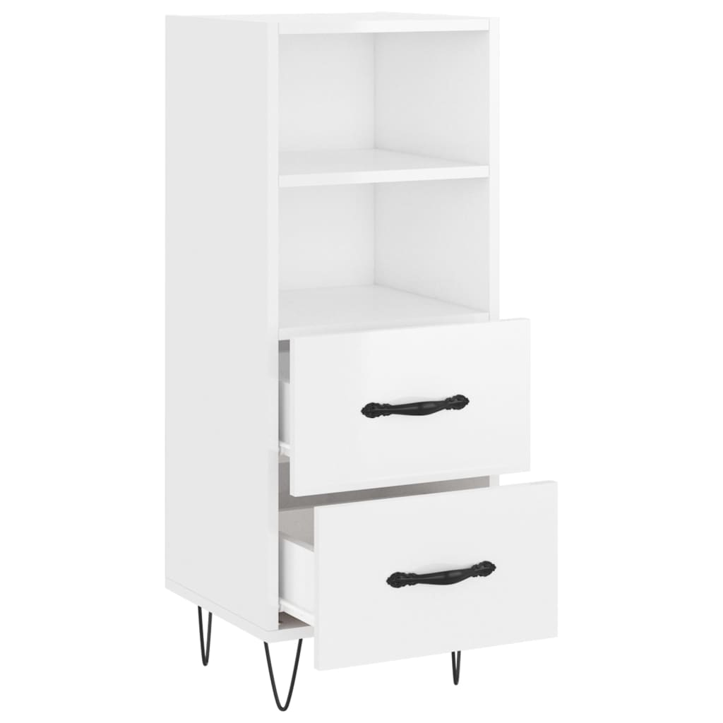 Sideboard Hochglanz-Weiß 34,5x34x90 cm Holzwerkstoff - Pazzar.ch