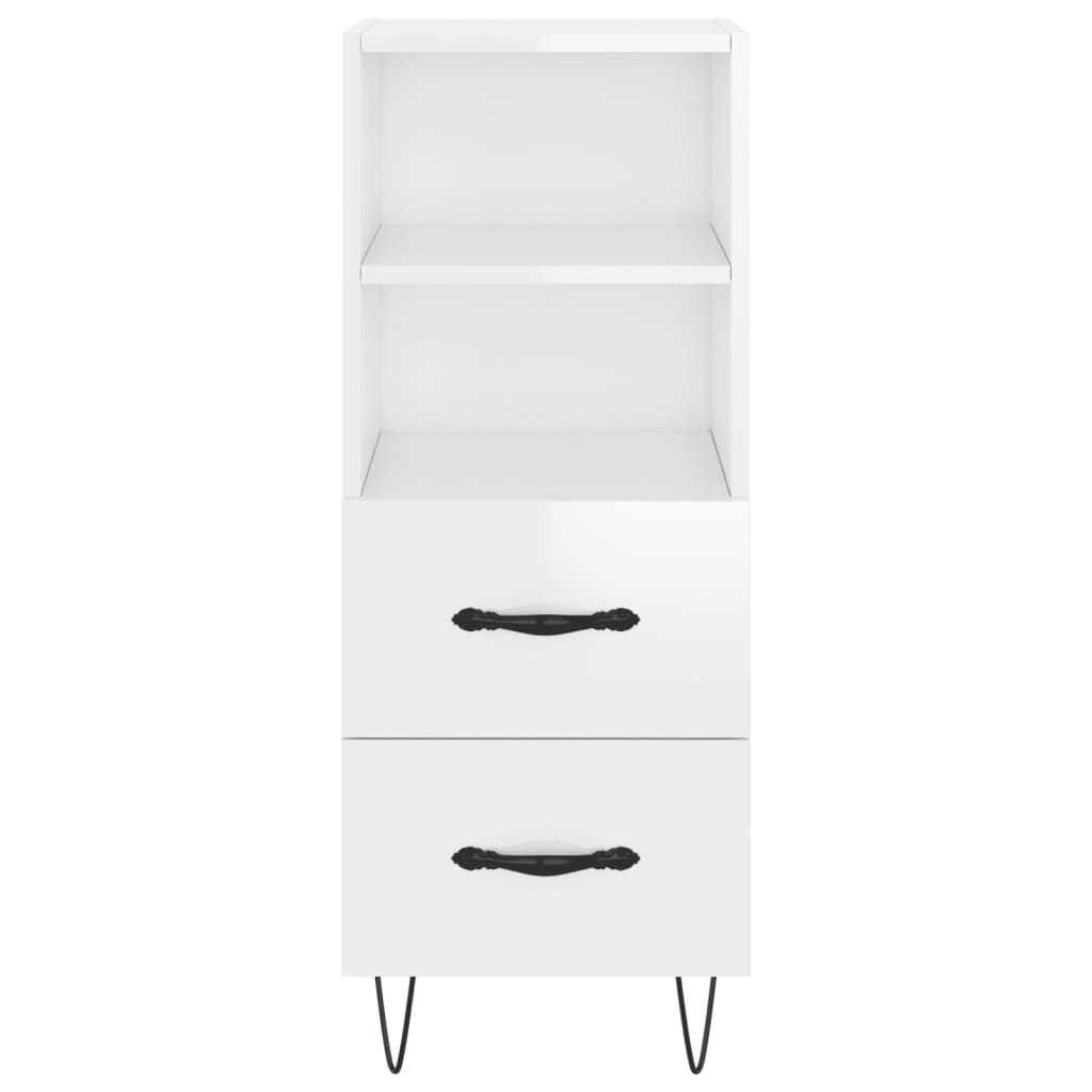 Sideboard Hochglanz-Weiß 34,5x34x90 cm Holzwerkstoff - Pazzar.ch