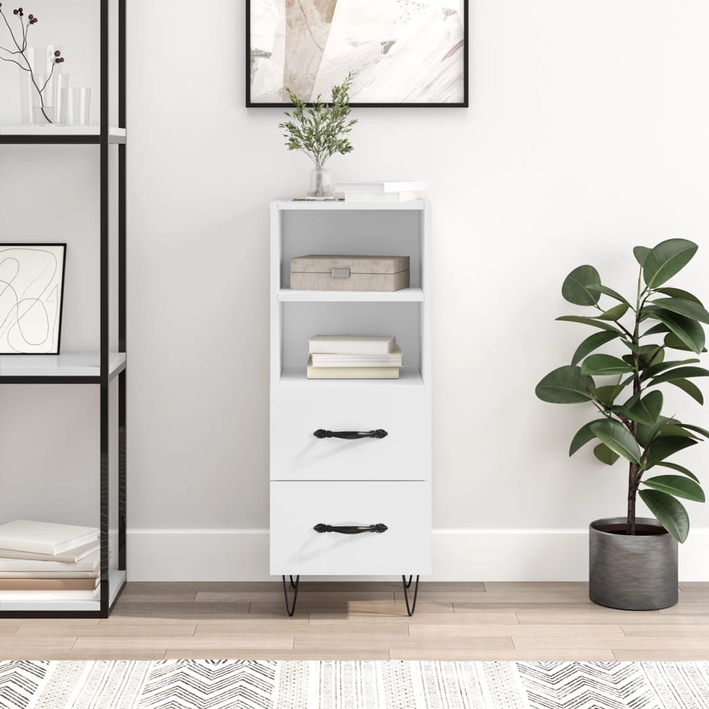 Sideboard Hochglanz-Weiß 34,5x34x90 cm Holzwerkstoff - Pazzar.ch