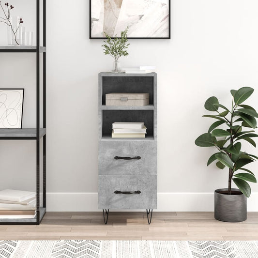 Sideboard Betongrau 34,5x34x90 cm Holzwerkstoff - Pazzar.ch