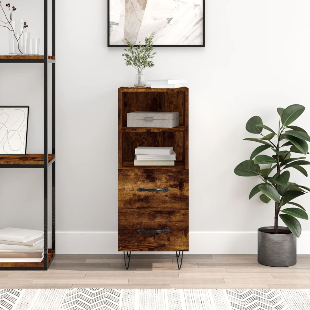 Sideboard Räuchereiche 34,5x34x90 cm Holzwerkstoff - Pazzar.ch