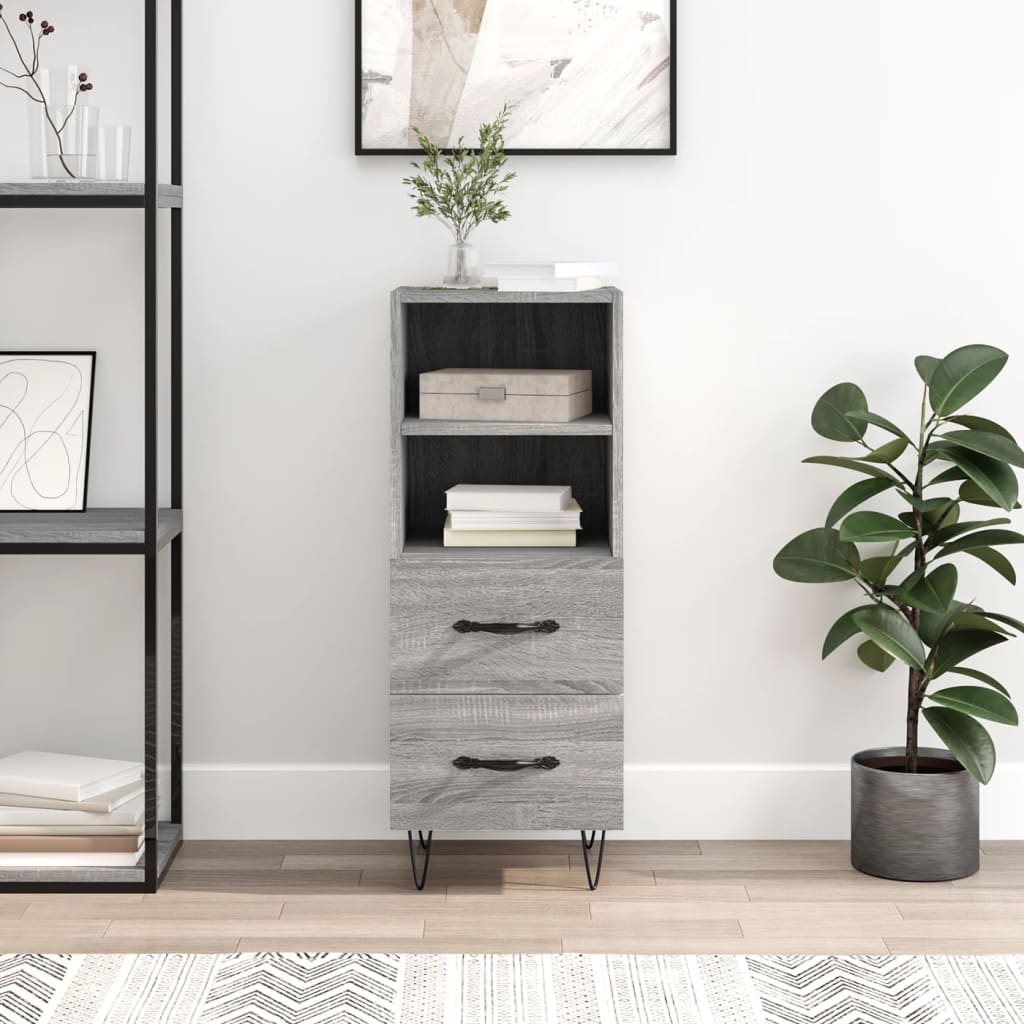 Sideboard Grau Sonoma 34,5x34x90 cm Holzwerkstoff - Pazzar.ch