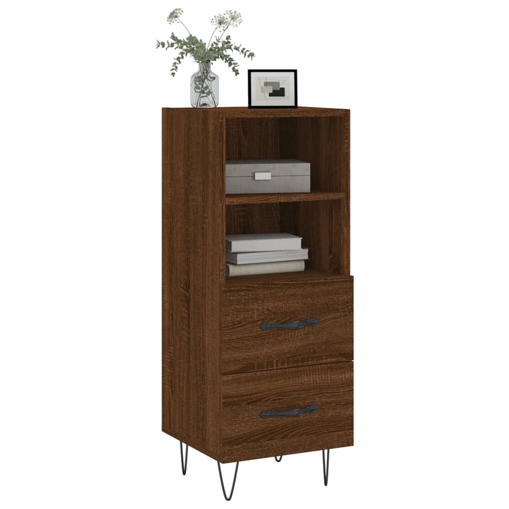 Sideboard Braun Eichen-Optik 34,5x34x90 cm Holzwerkstoff - Pazzar.ch