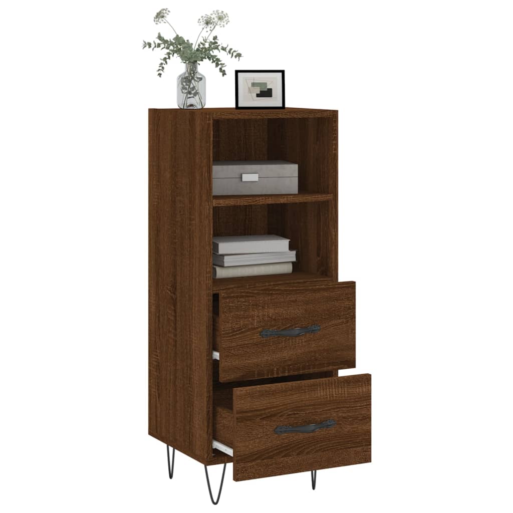 Sideboard Braun Eichen-Optik 34,5x34x90 cm Holzwerkstoff - Pazzar.ch