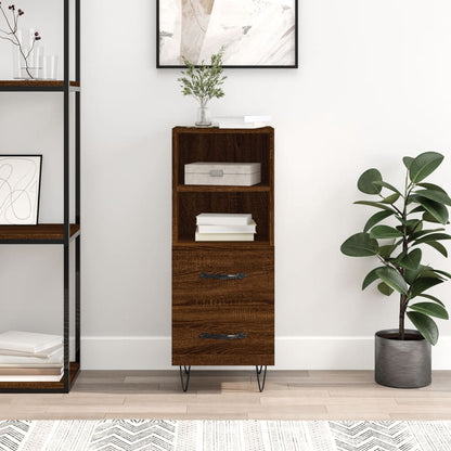 Sideboard Braun Eichen-Optik 34,5x34x90 cm Holzwerkstoff - Pazzar.ch