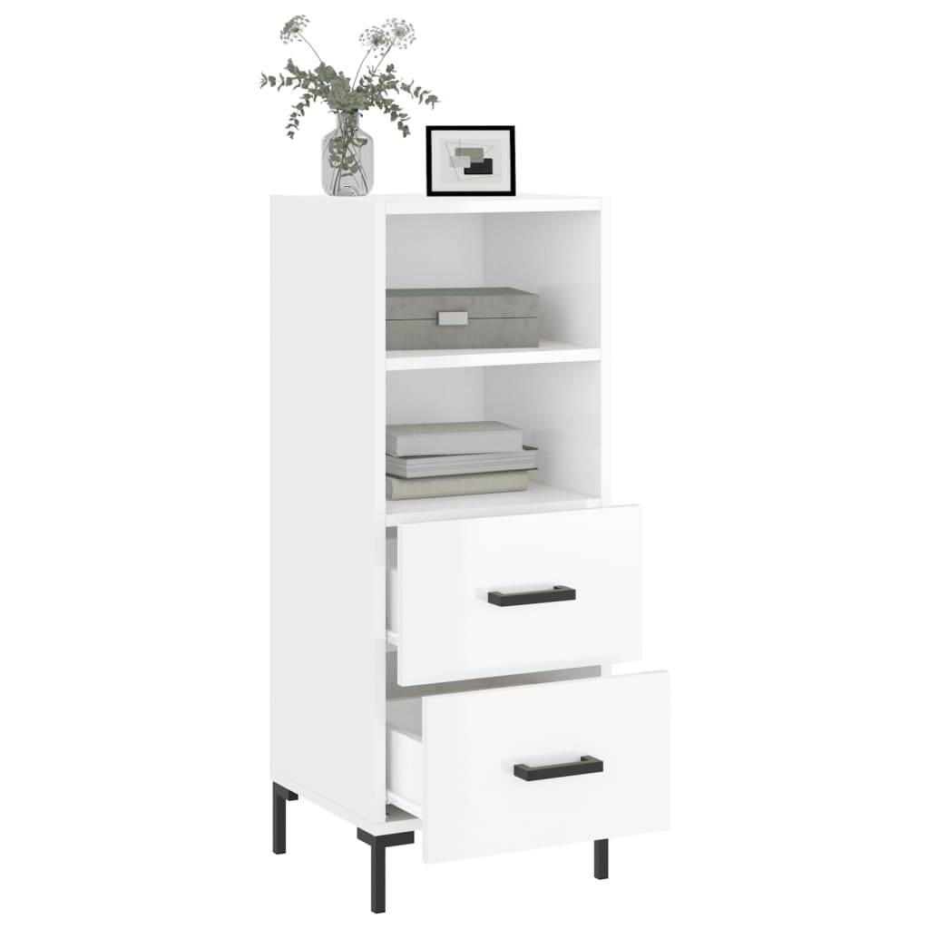 Sideboard Hochglanz-Weiß 34,5x34x90 cm Holzwerkstoff - Pazzar.ch