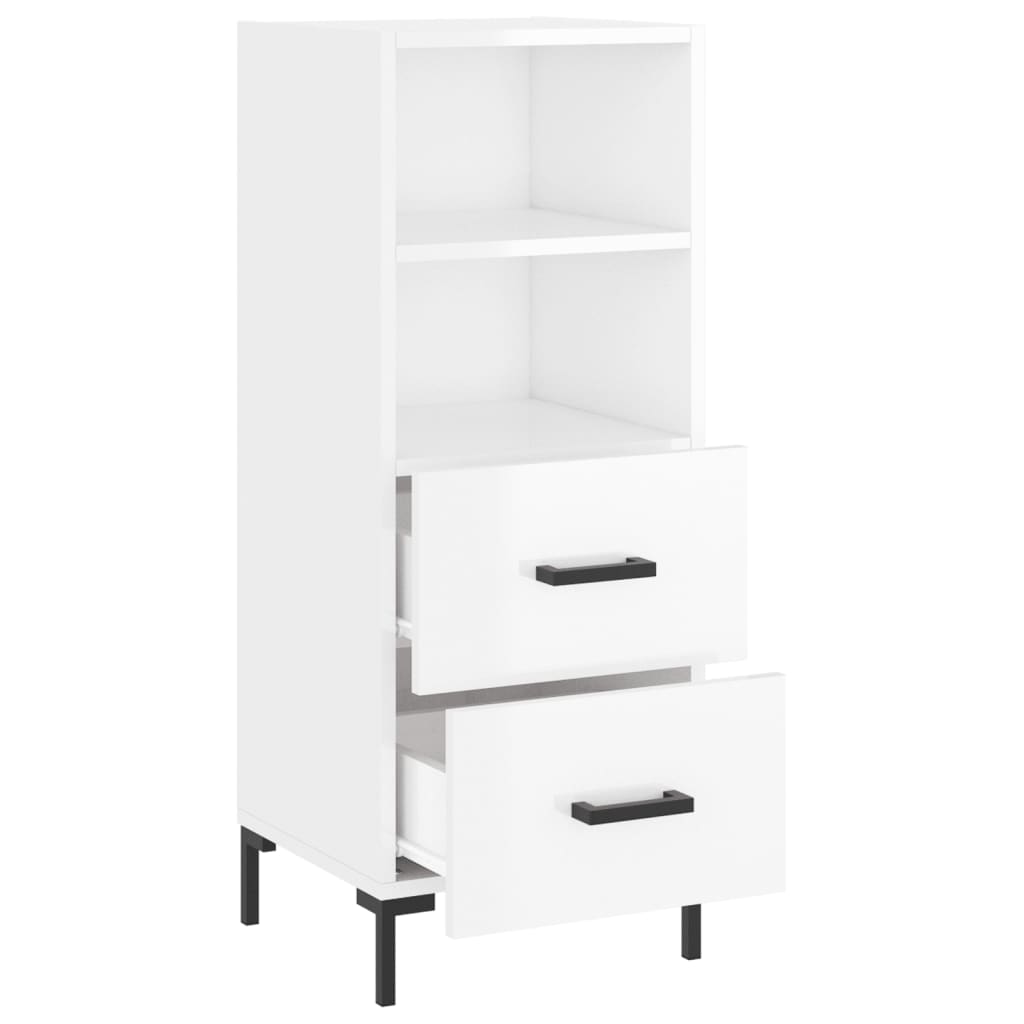 Sideboard Hochglanz-Weiß 34,5x34x90 cm Holzwerkstoff - Pazzar.ch