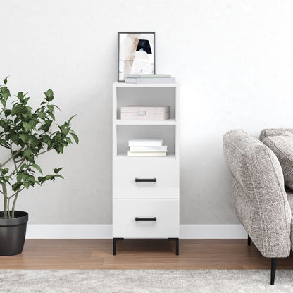 Sideboard Hochglanz-Weiß 34,5x34x90 cm Holzwerkstoff - Pazzar.ch