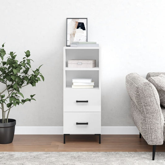 Sideboard Hochglanz-Weiß 34,5x34x90 cm Holzwerkstoff - Pazzar.ch
